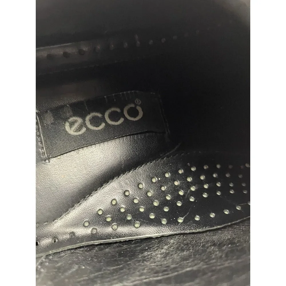 ECCO Shoes Men US 10 EU 44Black‎ Leather Dress Bicycle Toe Oxford Comfort